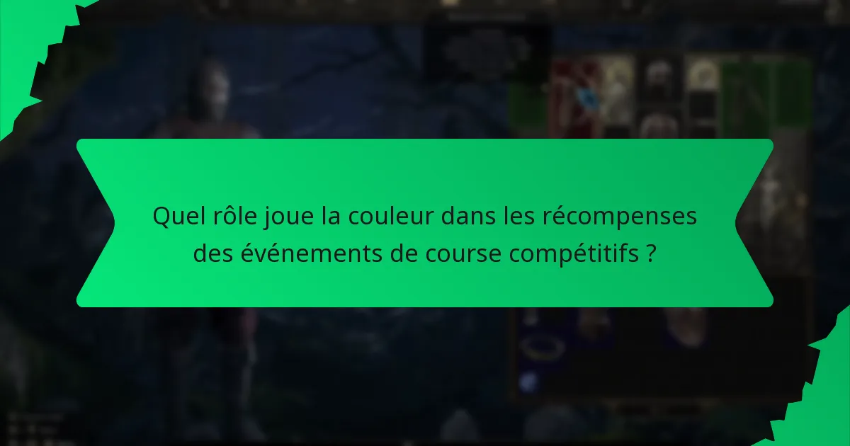Quel rôle joue la couleur dans les récompenses des événements de course compétitifs ?